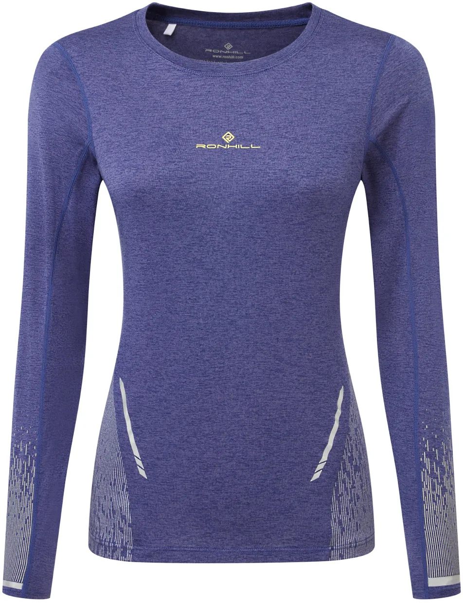Clothing Ronhill  Women Ronhill Tech Reflect Long Sleeve Womens Running Top - Blue