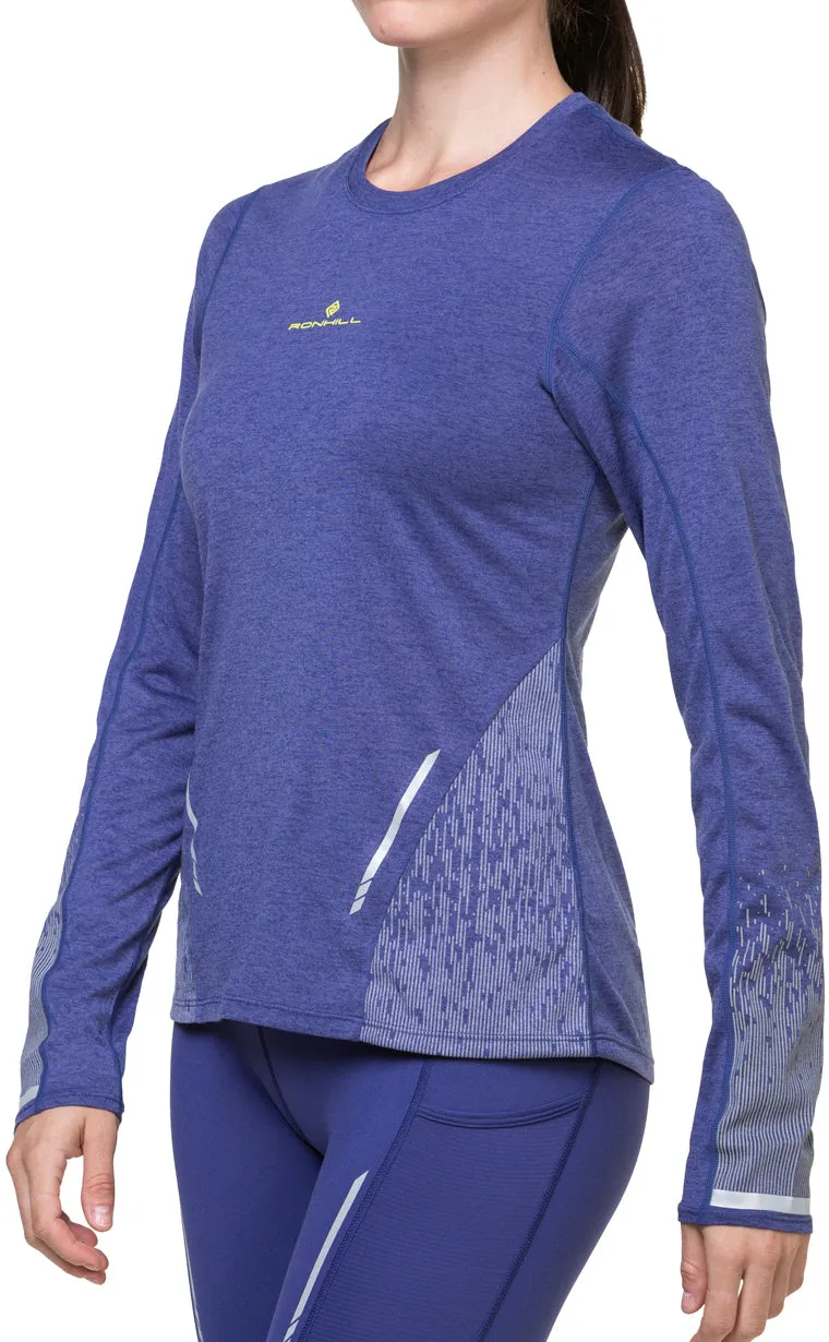 Clothing Ronhill  Women Ronhill Tech Reflect Long Sleeve Womens Running Top - Blue