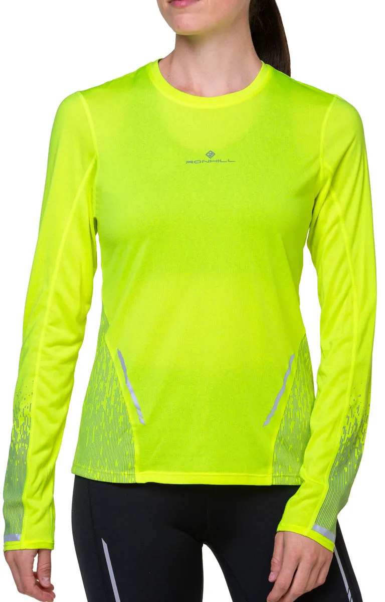 Clothing Ronhill  Women Ronhill Tech Reflect Long Sleeve Womens Running Top - Yellow
