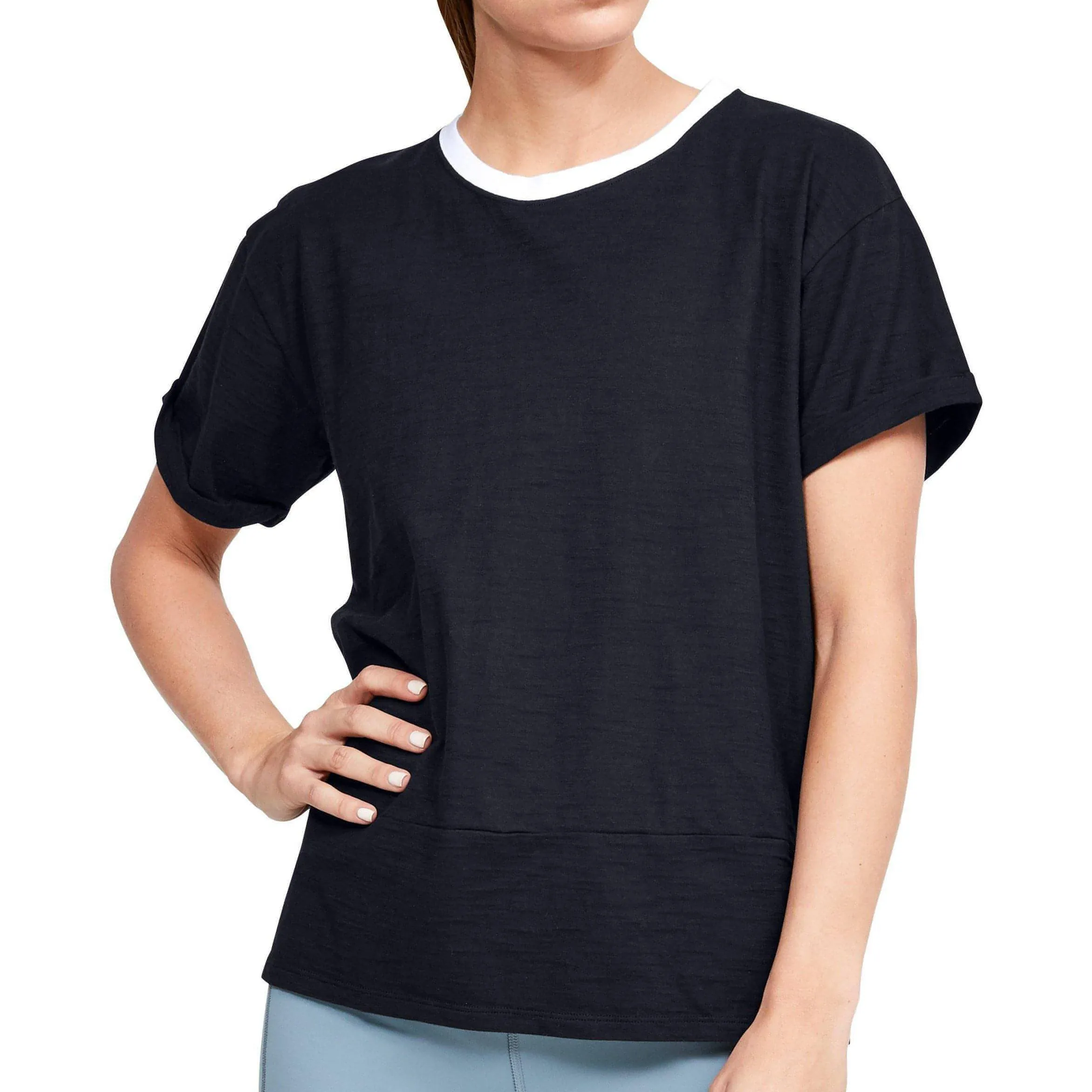 Clothing Under Armour  Women Under Armour Charged Cotton Short Sleeve Womens Training Top - Black