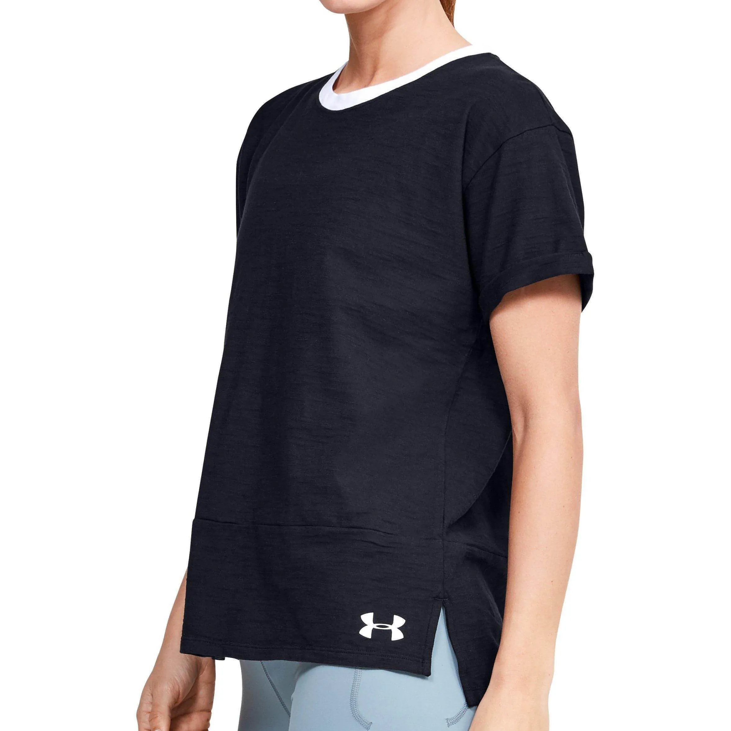 Clothing Under Armour  Women Under Armour Charged Cotton Short Sleeve Womens Training Top - Black