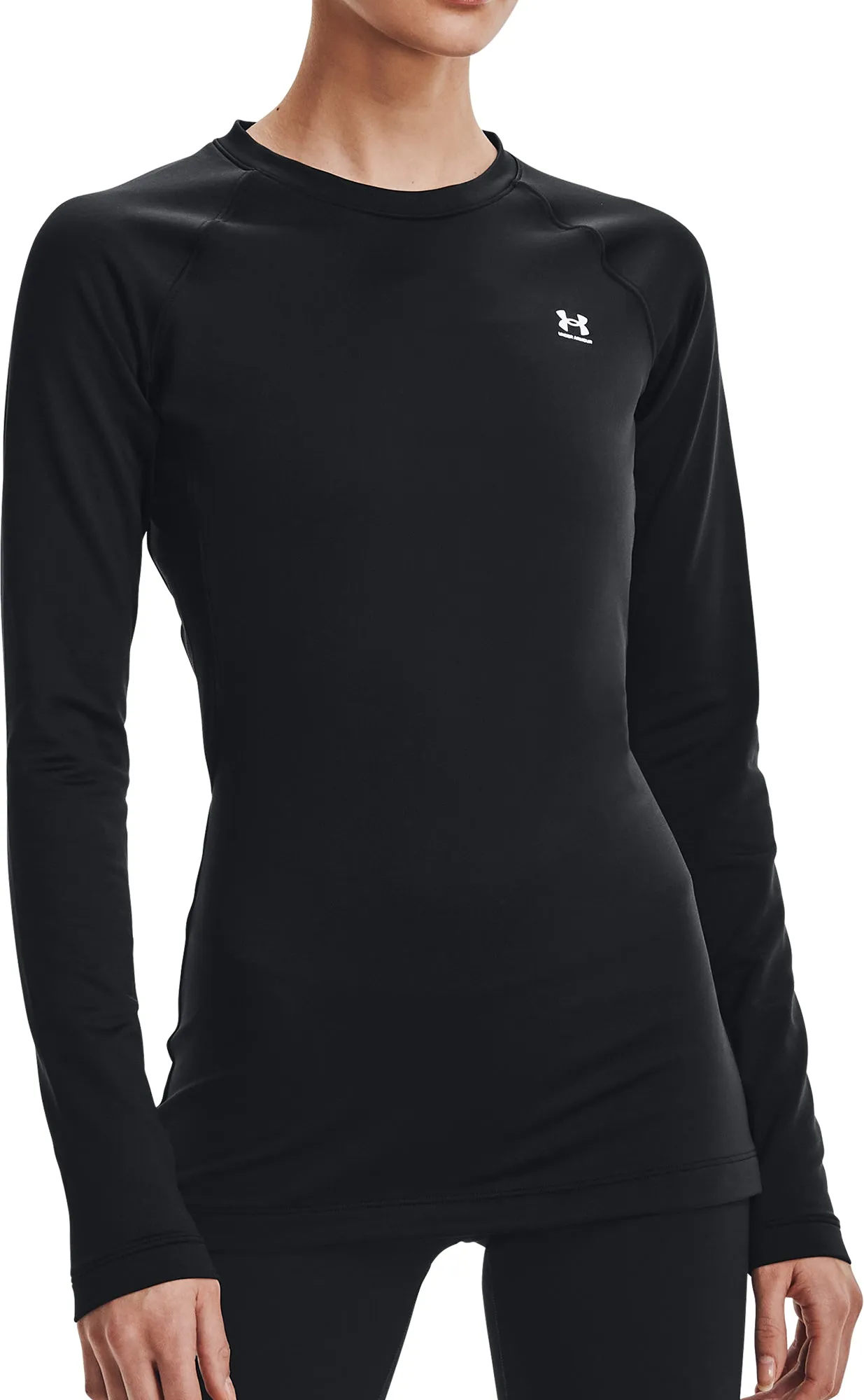 Clothing Under Armour  Women Under Armour ColdGear Authentics Long Sleeve Womens Running Top - Black