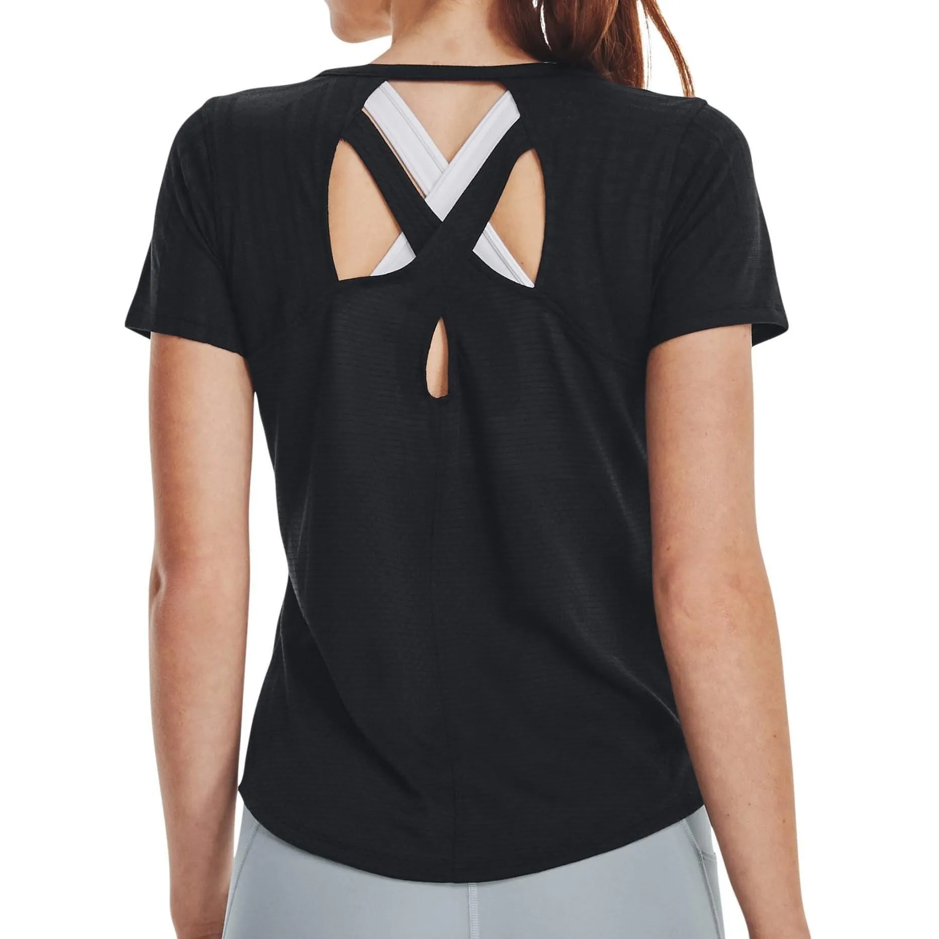 Clothing Under Armour  Women Under Armour Streaker Deco Diamond Short Sleeve Womens Running Top - Black