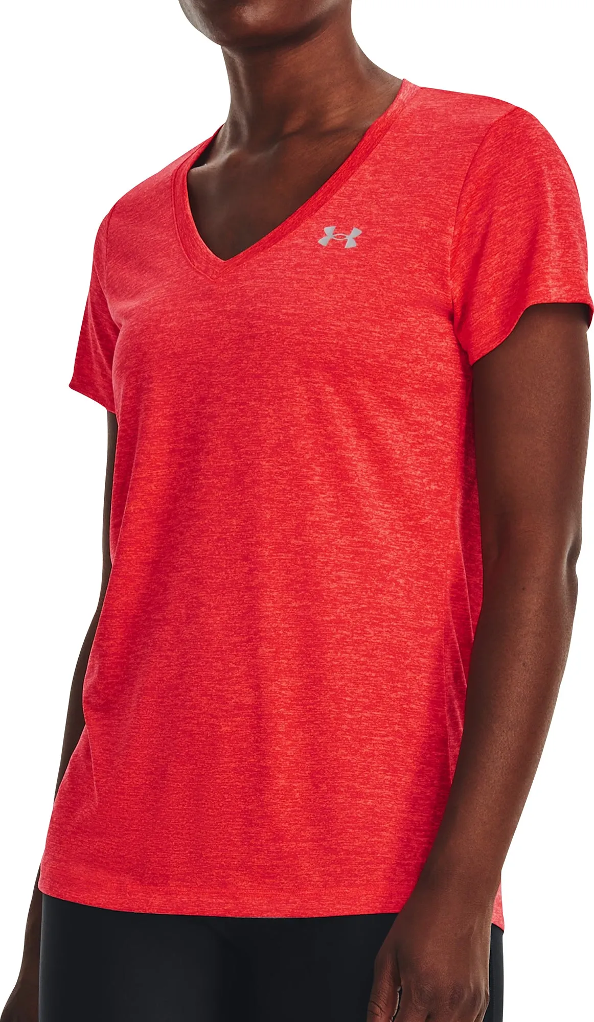 Clothing Under Armour  Women Under Armour Tech Twist V-Neck Short Sleeve Womens Running Top - Red