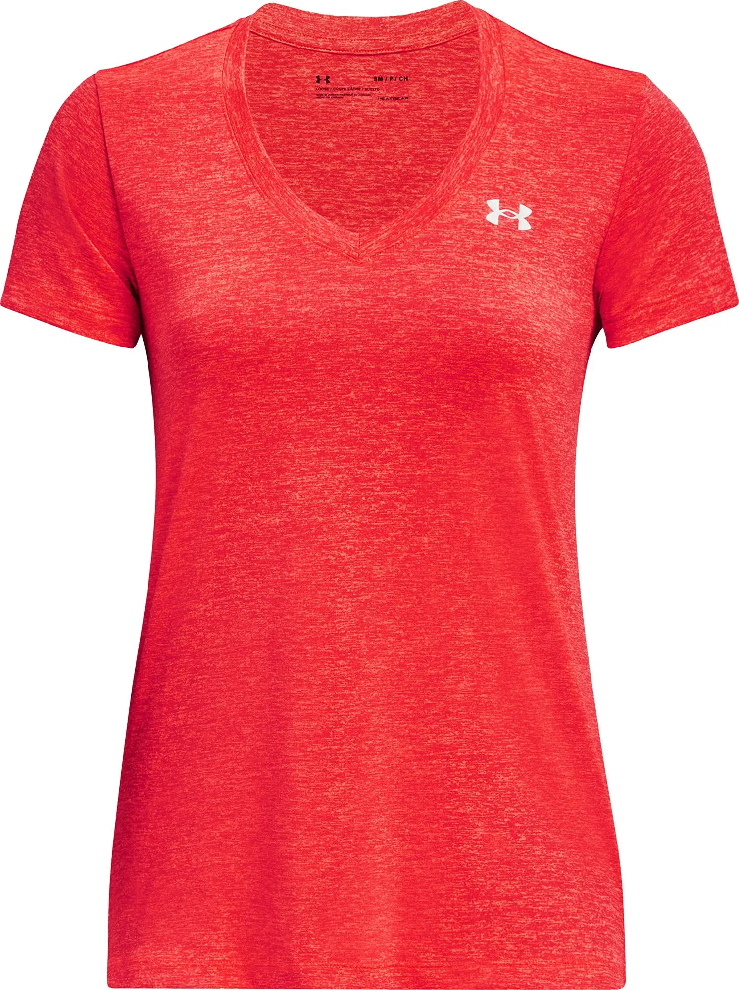 Clothing Under Armour  Women Under Armour Tech Twist V-Neck Short Sleeve Womens Running Top - Red