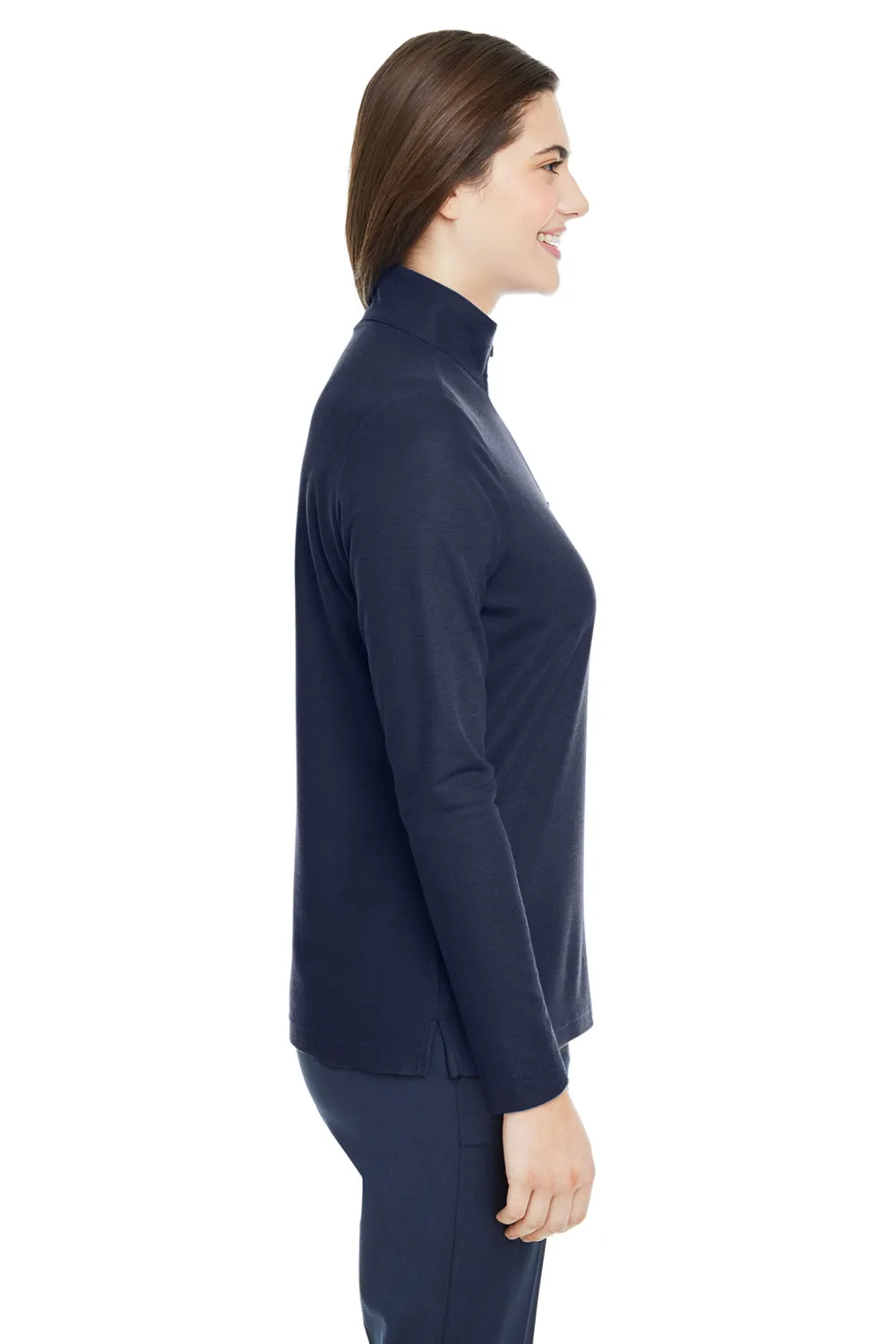 Core 365 Womens Fusion ChromaSoft Performance Moisture Wicking Pique 1/4 Zip Sweatshirt - Classic Navy Blue