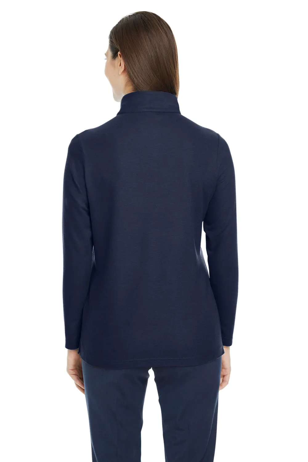 Core 365 Womens Fusion ChromaSoft Performance Moisture Wicking Pique 1/4 Zip Sweatshirt - Classic Navy Blue