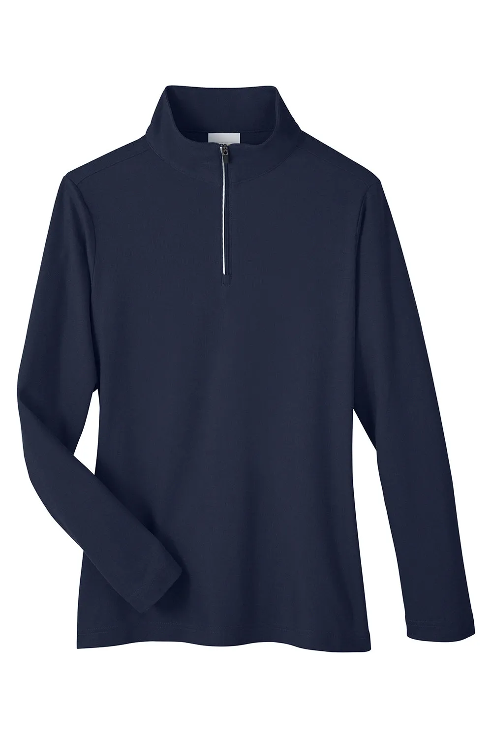 Core 365 Womens Fusion ChromaSoft Performance Moisture Wicking Pique 1/4 Zip Sweatshirt - Classic Navy Blue