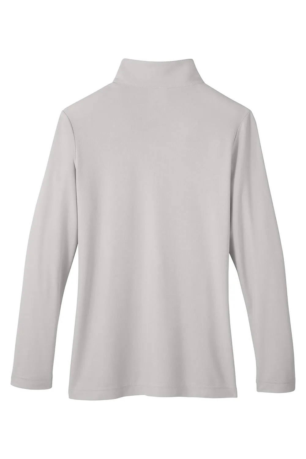 Core 365 Womens Fusion ChromaSoft Performance Moisture Wicking Pique 1/4 Zip Sweatshirt - Platinum Grey