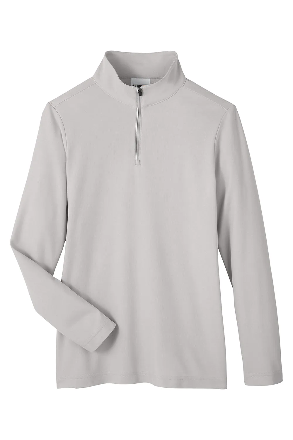 Core 365 Womens Fusion ChromaSoft Performance Moisture Wicking Pique 1/4 Zip Sweatshirt - Platinum Grey