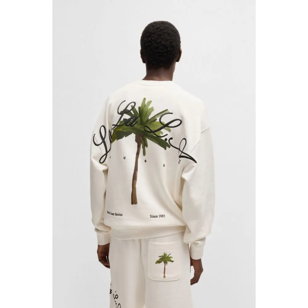 Cotton-terry sweatshirt with logo artwork