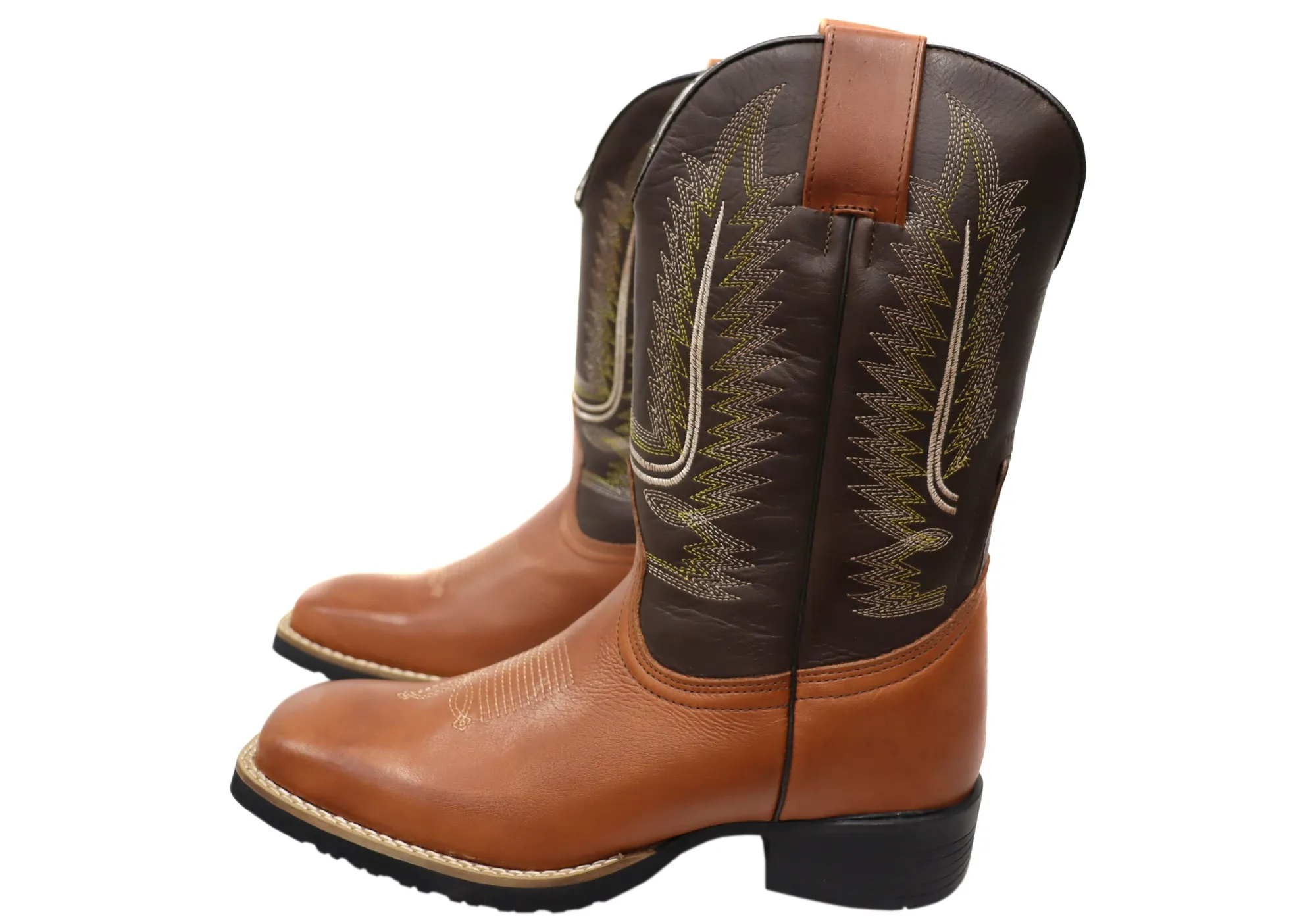D Milton Hoover Mens Leather Comfortable Western Cowboy Boots D Milton Shoes