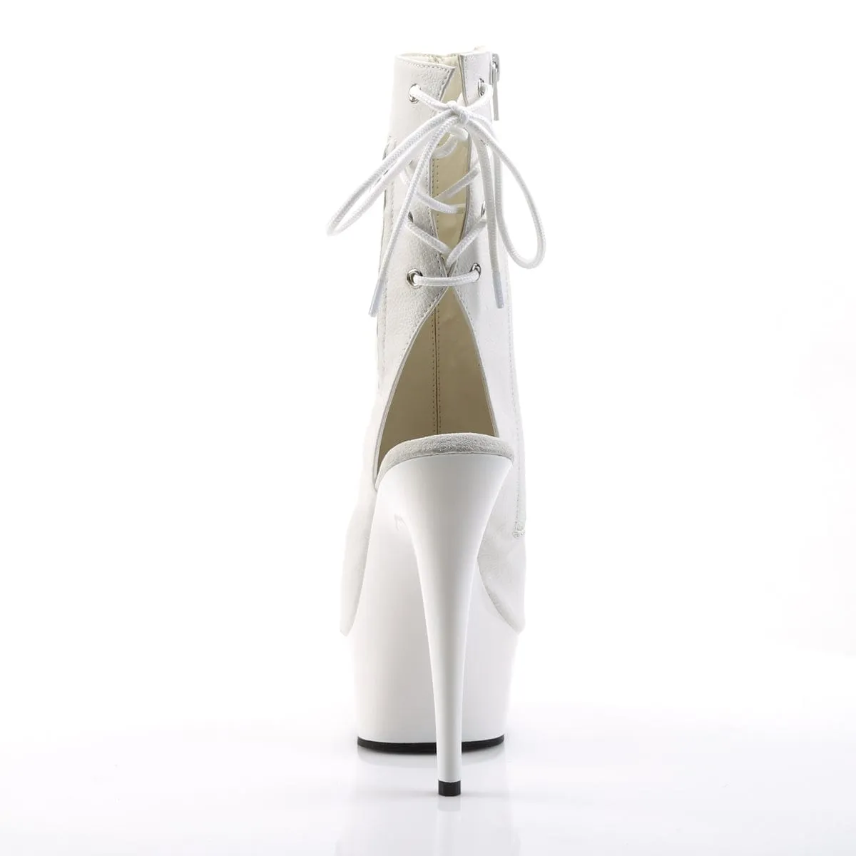 DELIGHT-1018 White Faux Leather/White