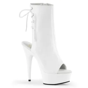 DELIGHT-1018 White Faux Leather/White
