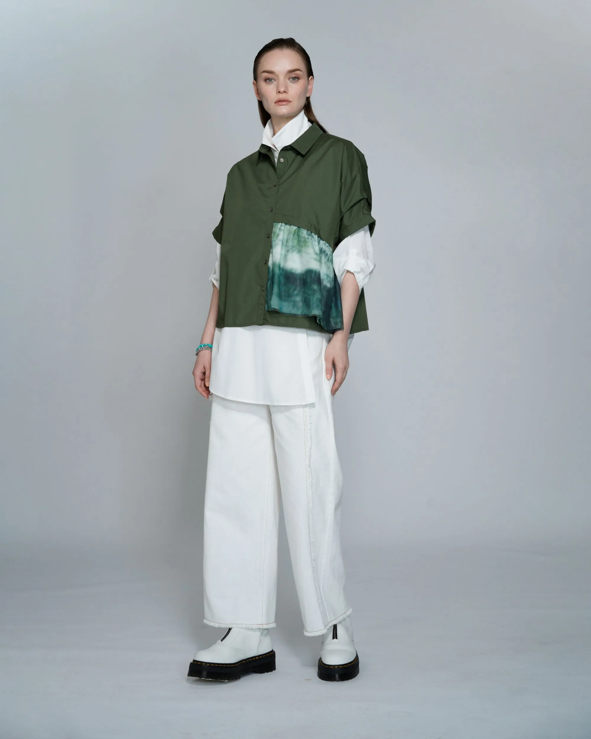 Denim Patch Wide Pants Clothing_Atsuro-Tayama