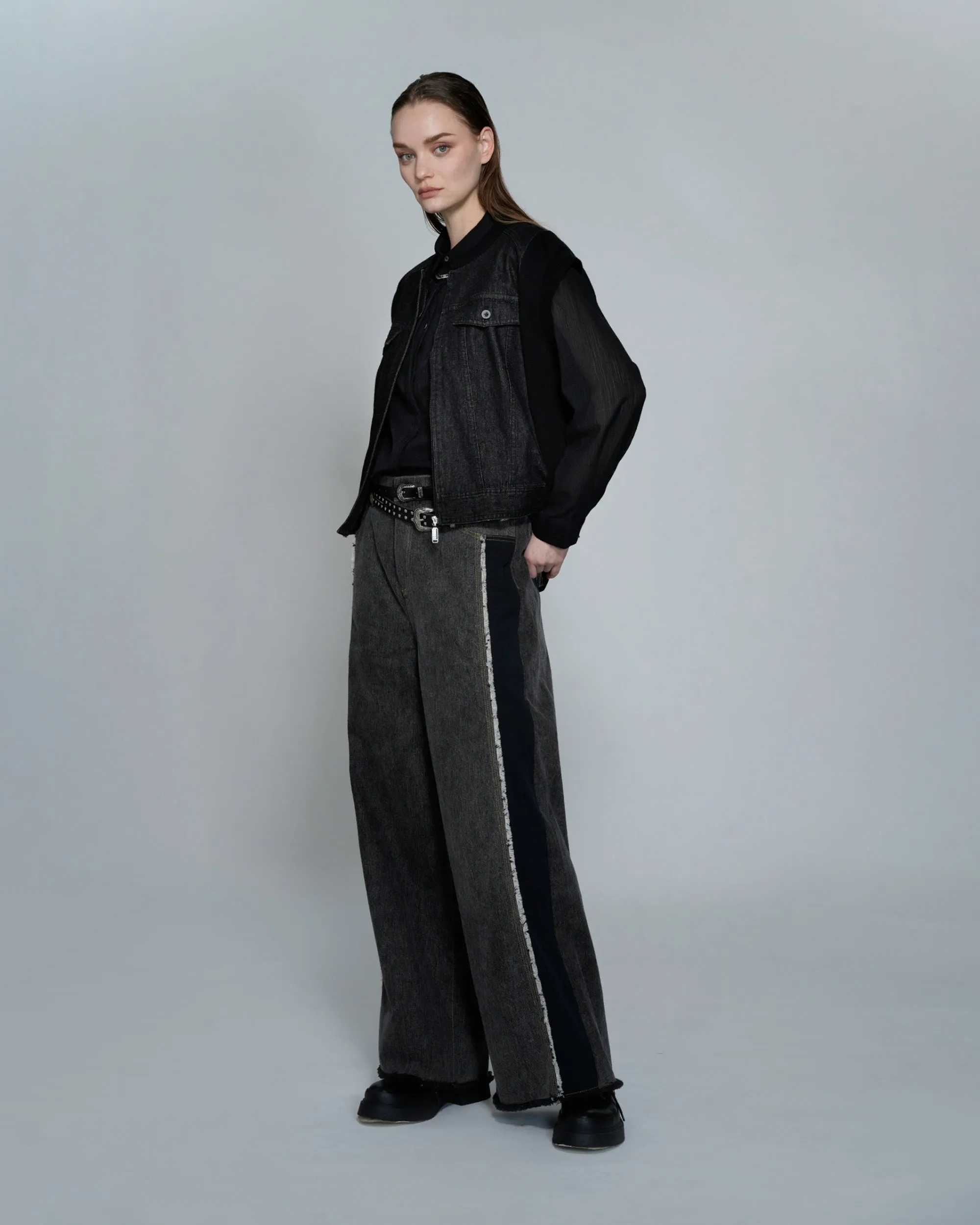 Denim Patch Wide Pants Clothing_Atsuro-Tayama