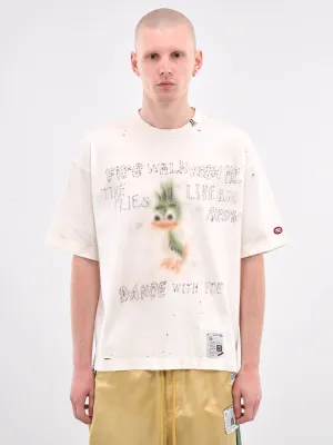 Distressed Graphic Scribble Tee (J14TS752-WHITE)