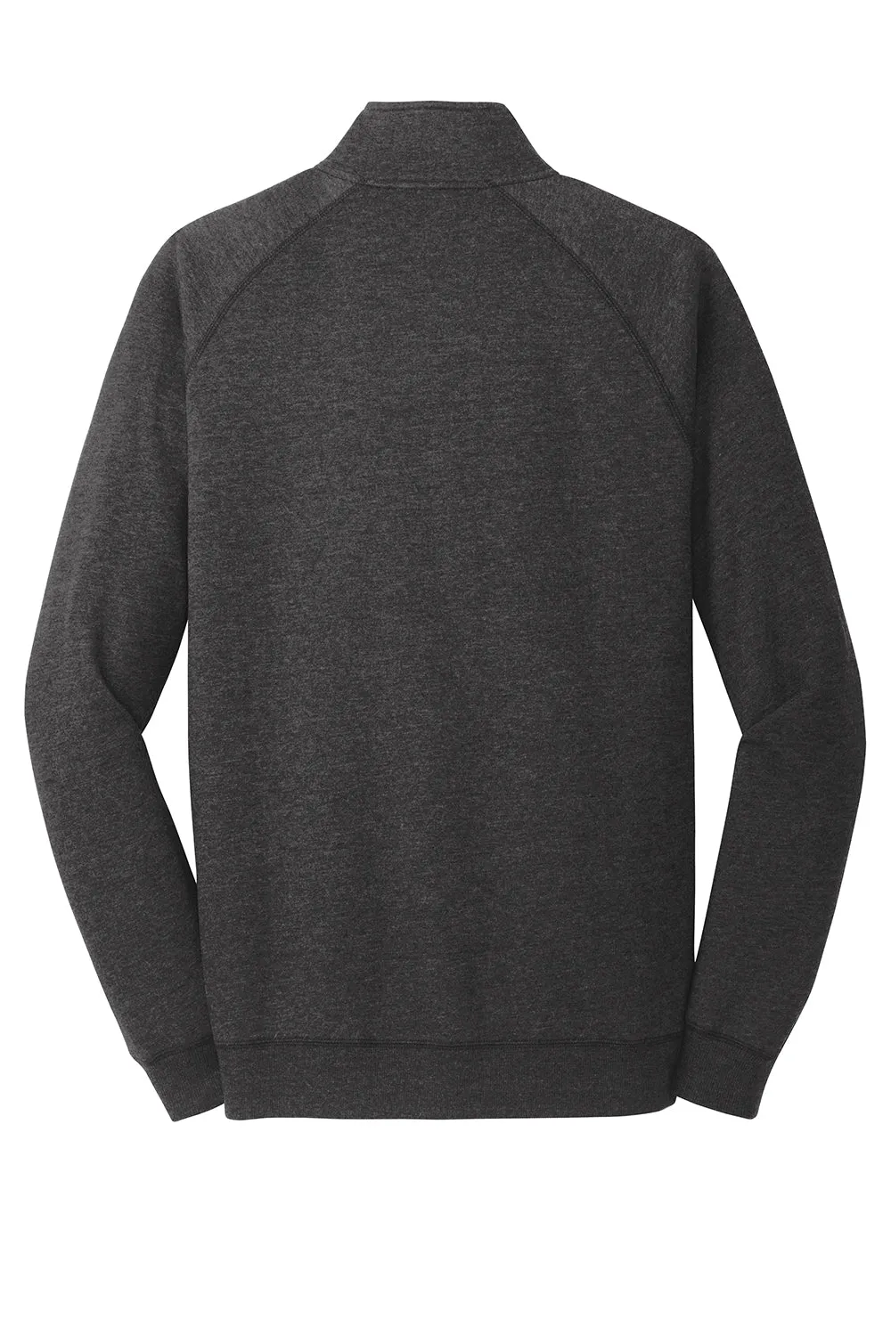 District Mens Fleece 1/4 Zip Sweatshirt w/ Pouch Pocket - Heather Black