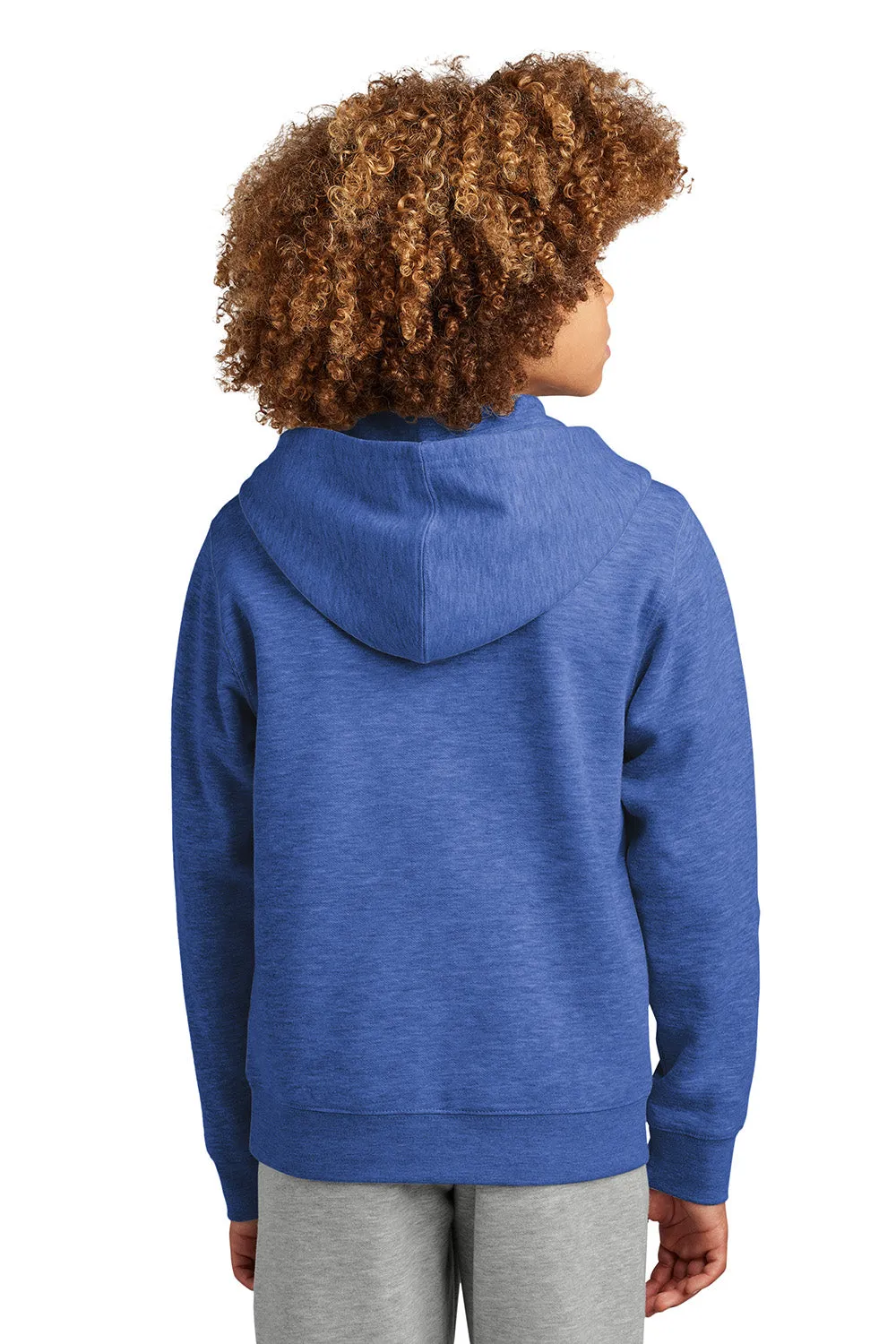 District Youth V.I.T. Fleece Full Zip Hooded Sweatshirt Hoodie w/ Pockets - Royal Blue Frost