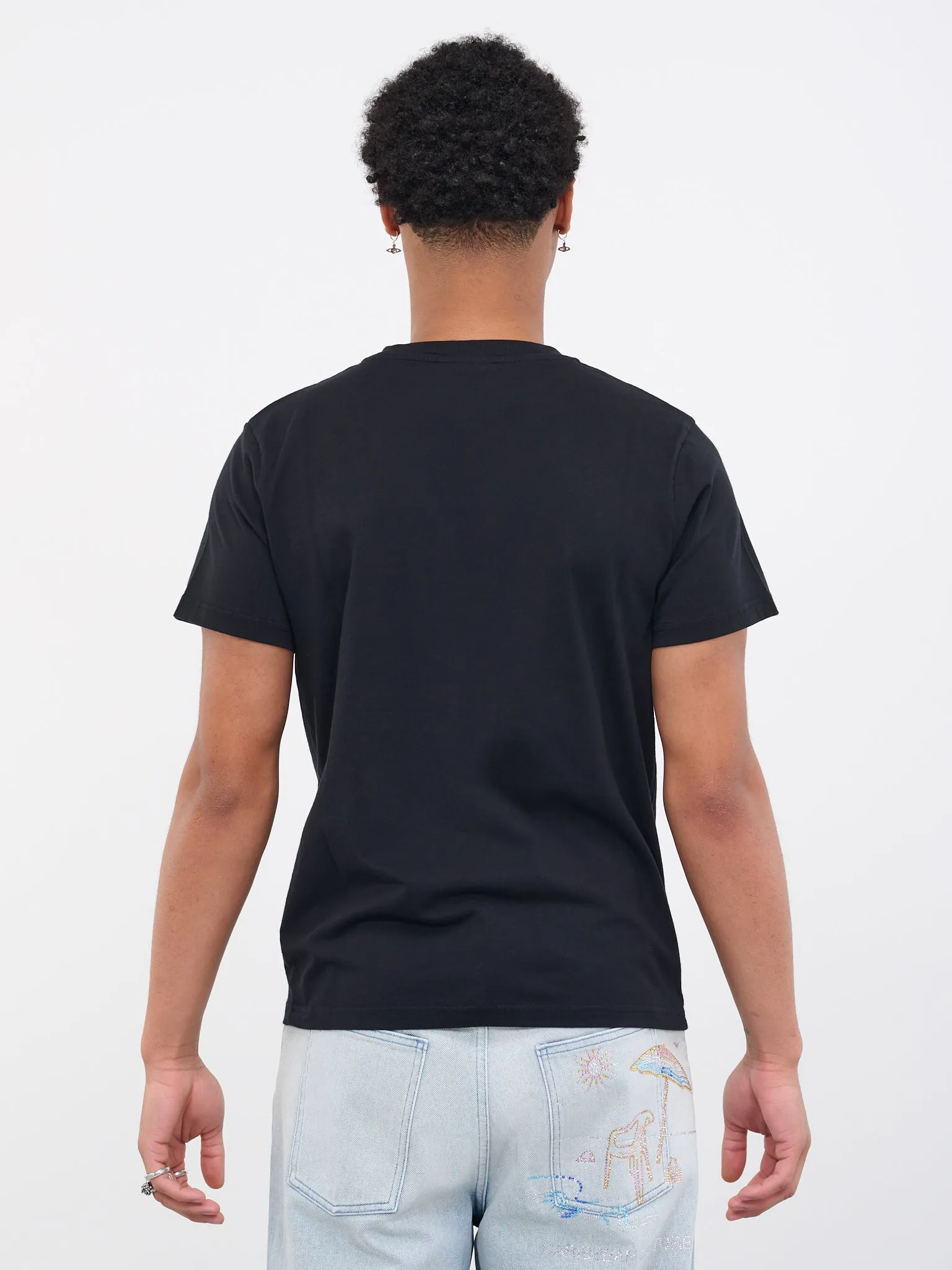 Embellished Dolphin T-Shirt (3016C-J002-BLACK-DOLPHIN)