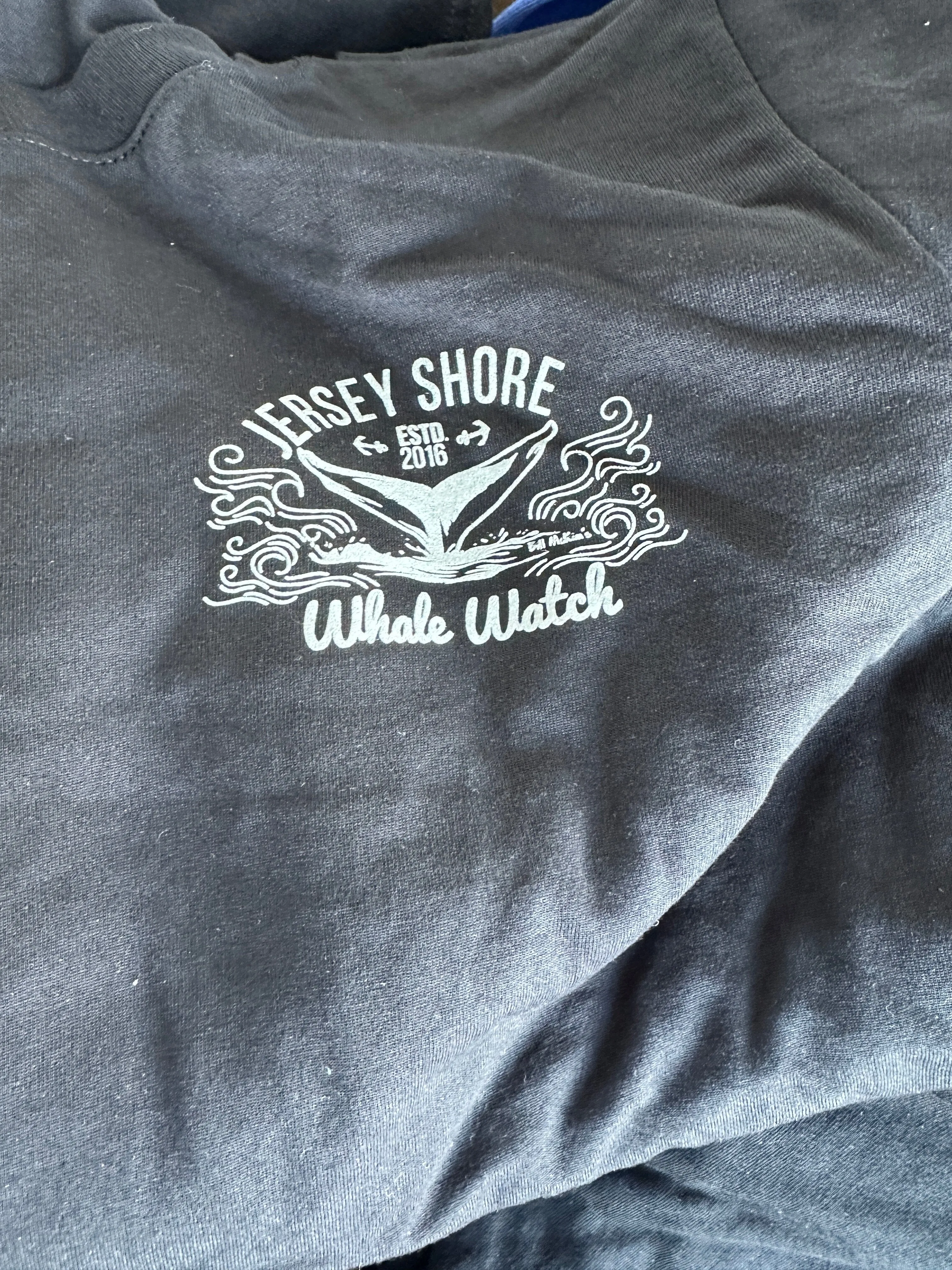 Est. 2016 Design Jersey Shore Whale Watch  Sweatshirt printed both sides