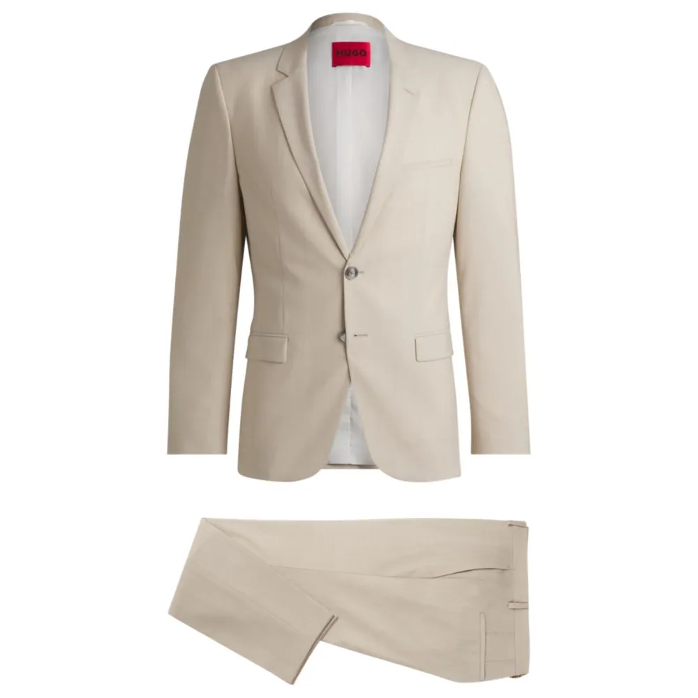 Extra-slim-fit suit in a melange wool blend
