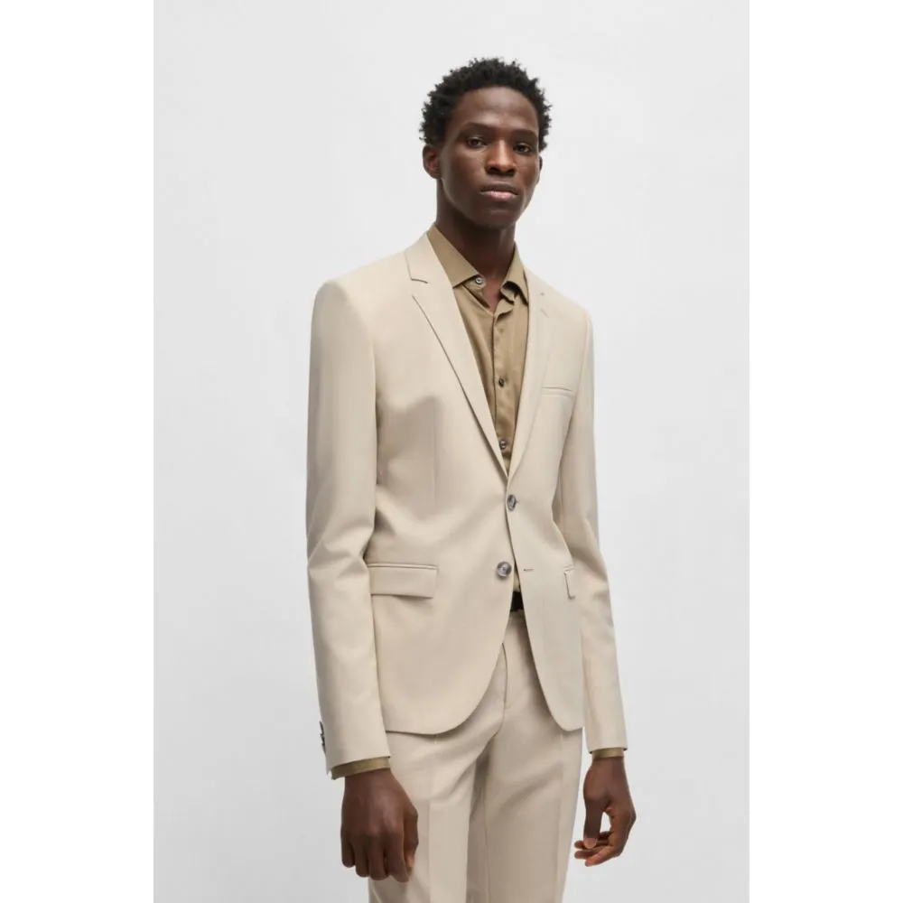 Extra-slim-fit suit in a melange wool blend