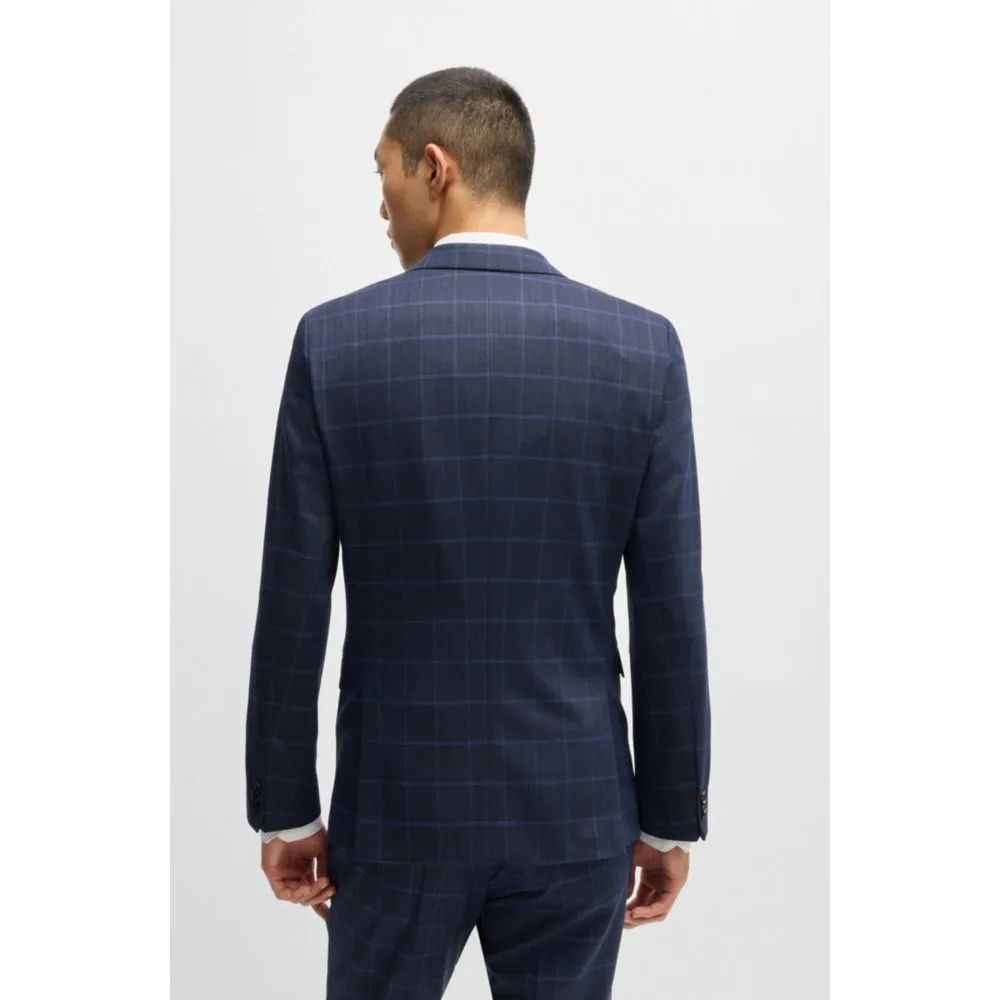 Extra-slim-fit suit in checked performance-stretch cloth