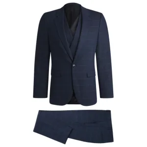 Extra-slim-fit suit in checked performance-stretch cloth