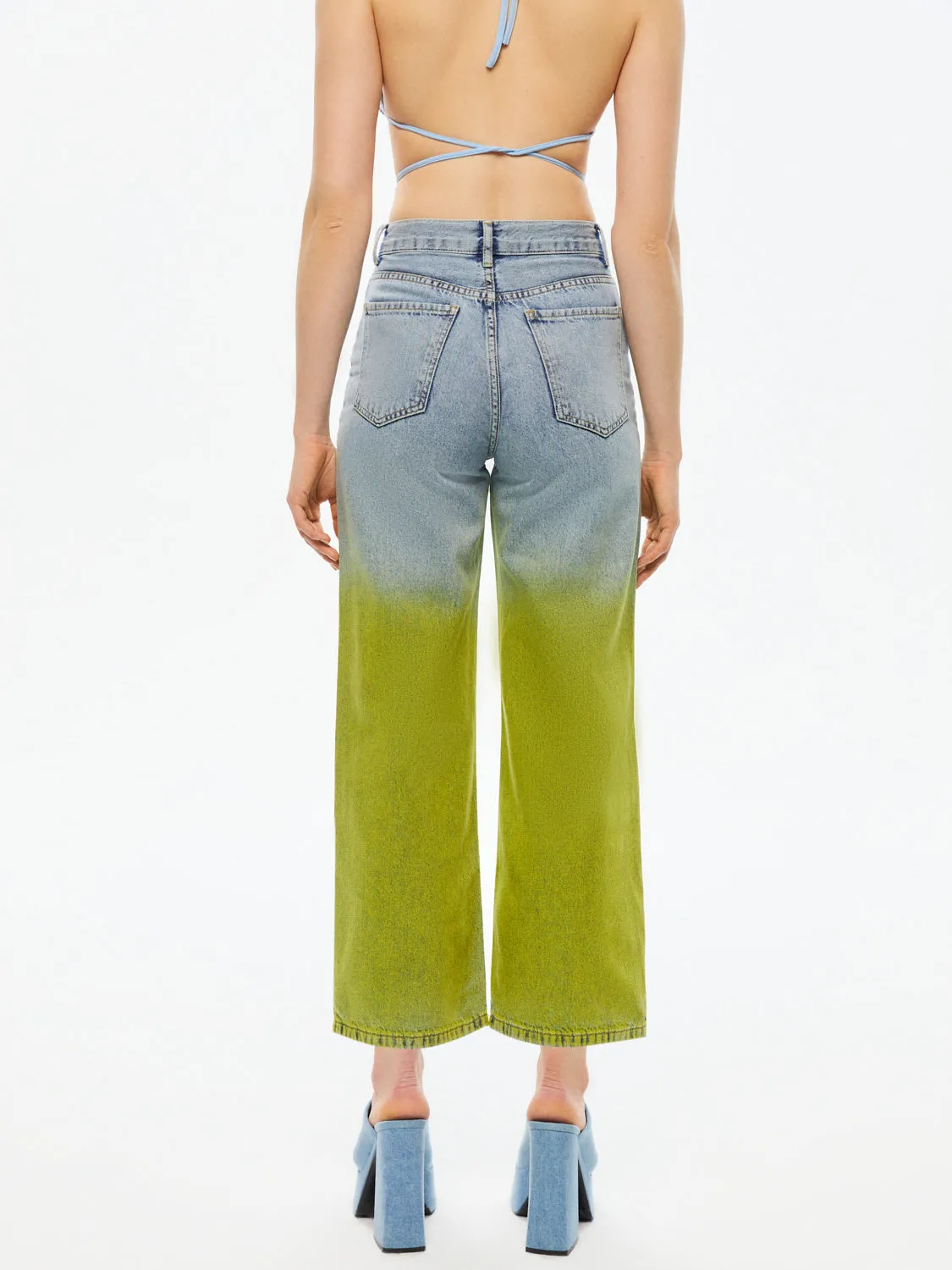 Faded Wide-Leg Jeans
