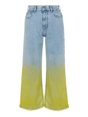 Faded Wide-Leg Jeans