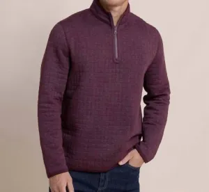 Fairwood Reversible Quarter Zip In Merlot