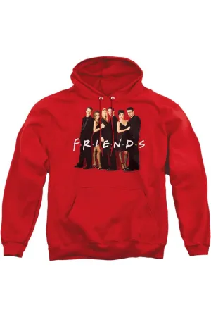 Friends Cast In Black Adult Pull Over Hoodie / Hooded Sweatshirt