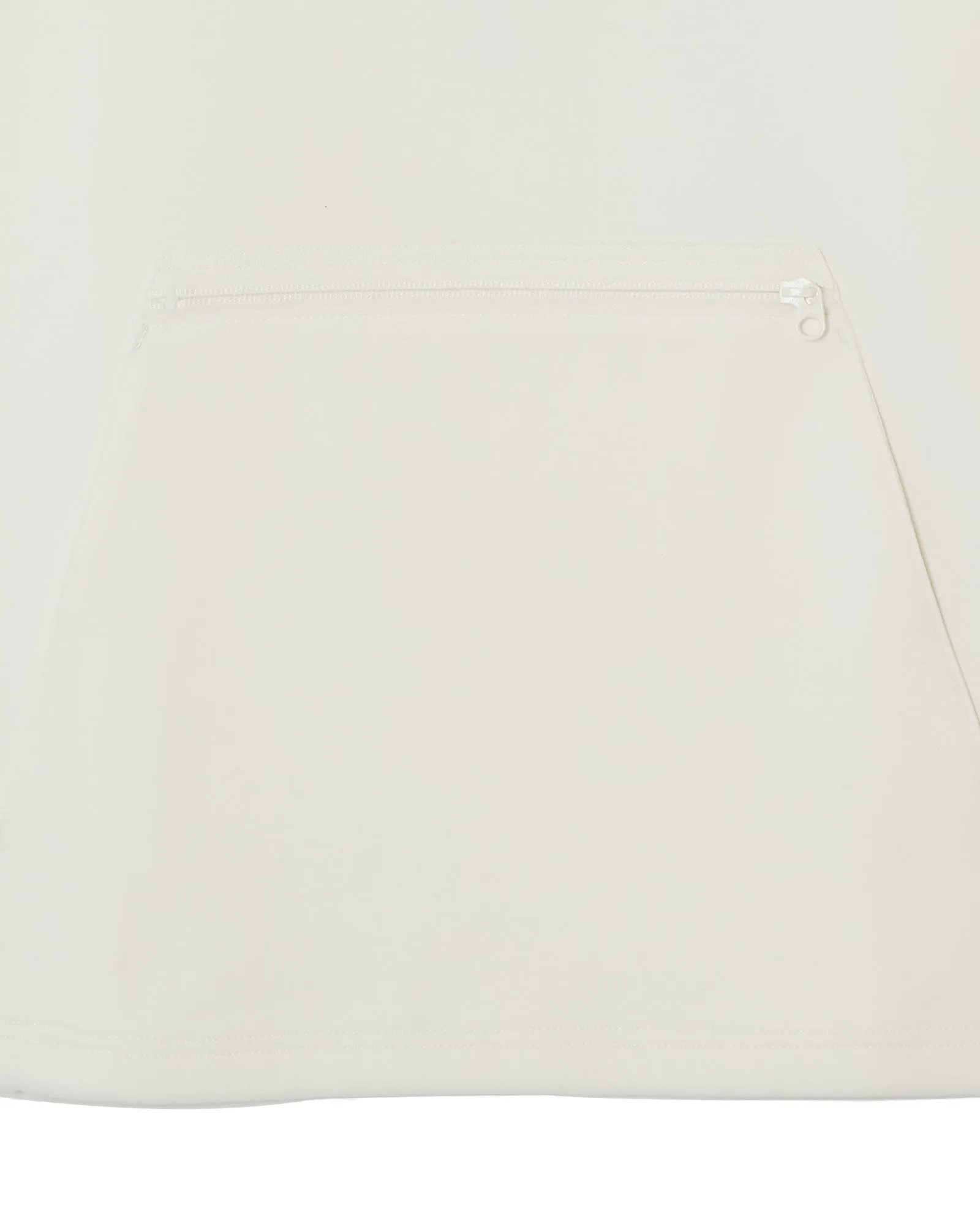 FRONT ZIP PK RUFFLOG CREW SWEAT WHITE