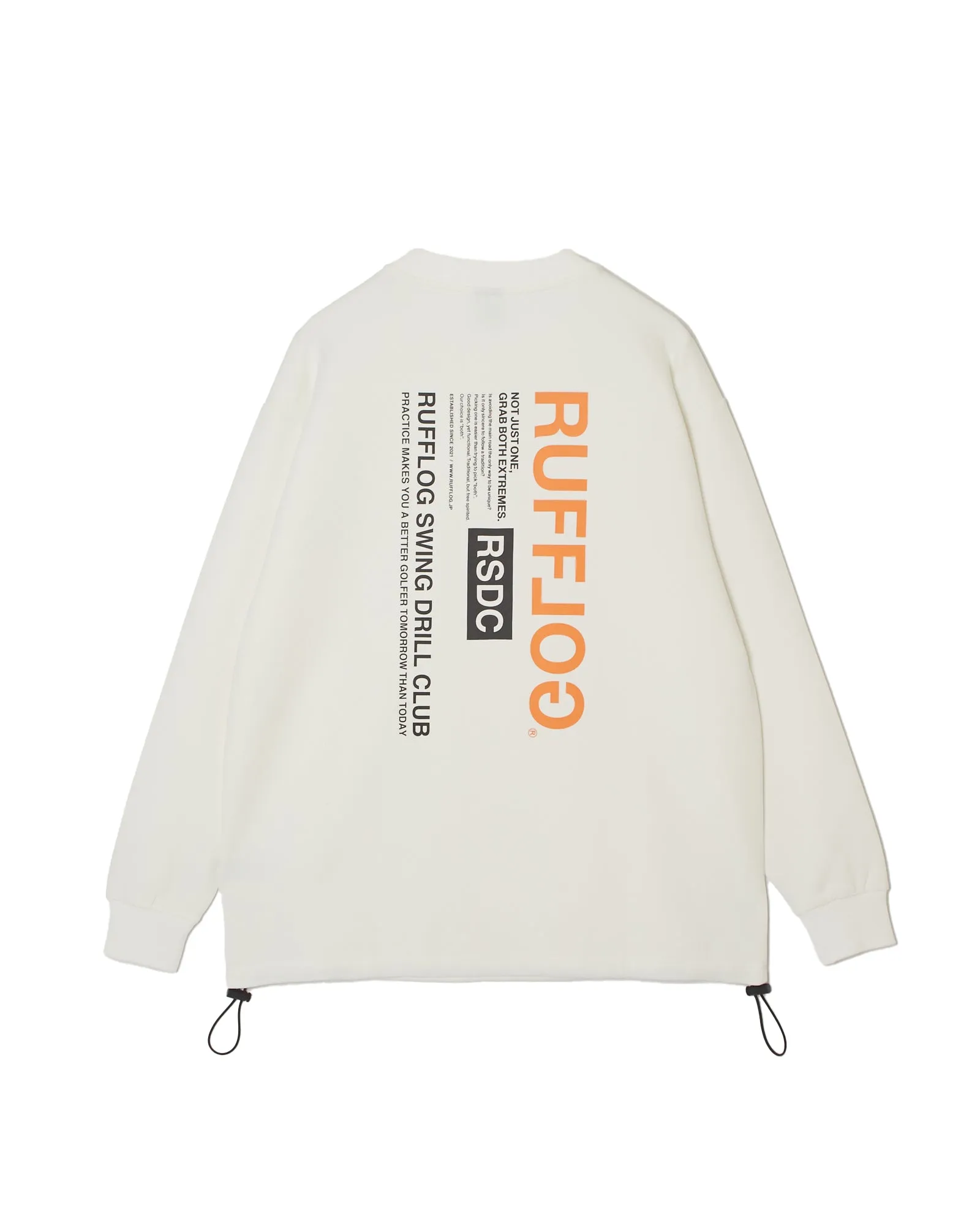 FRONT ZIP PK RUFFLOG CREW SWEAT WHITE