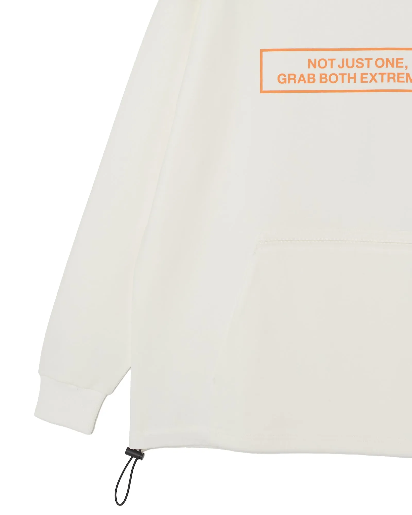 FRONT ZIP PK RUFFLOG CREW SWEAT WHITE