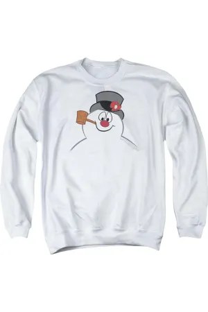 Frosty The Snowman Frosty Face Adult Crewneck Sweatshirt