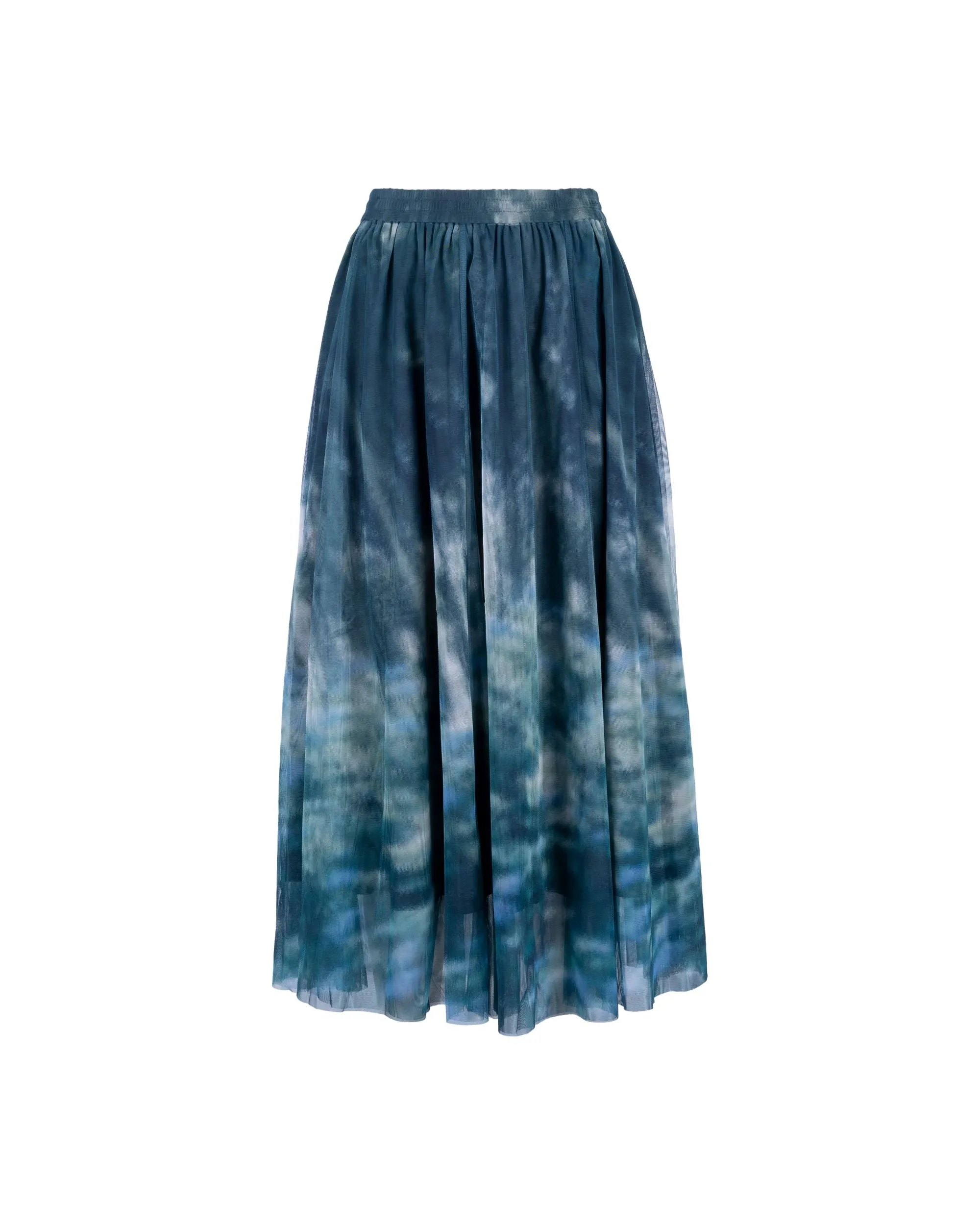 Garden Print Mesh Maxi Flare Skirt Clothing_Atsuro-Tayama