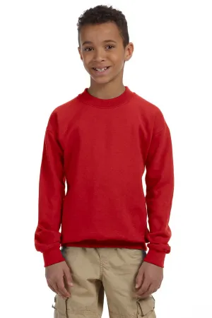 Gildan Youth Pill Resistant Fleece Crewneck Sweatshirt - Red