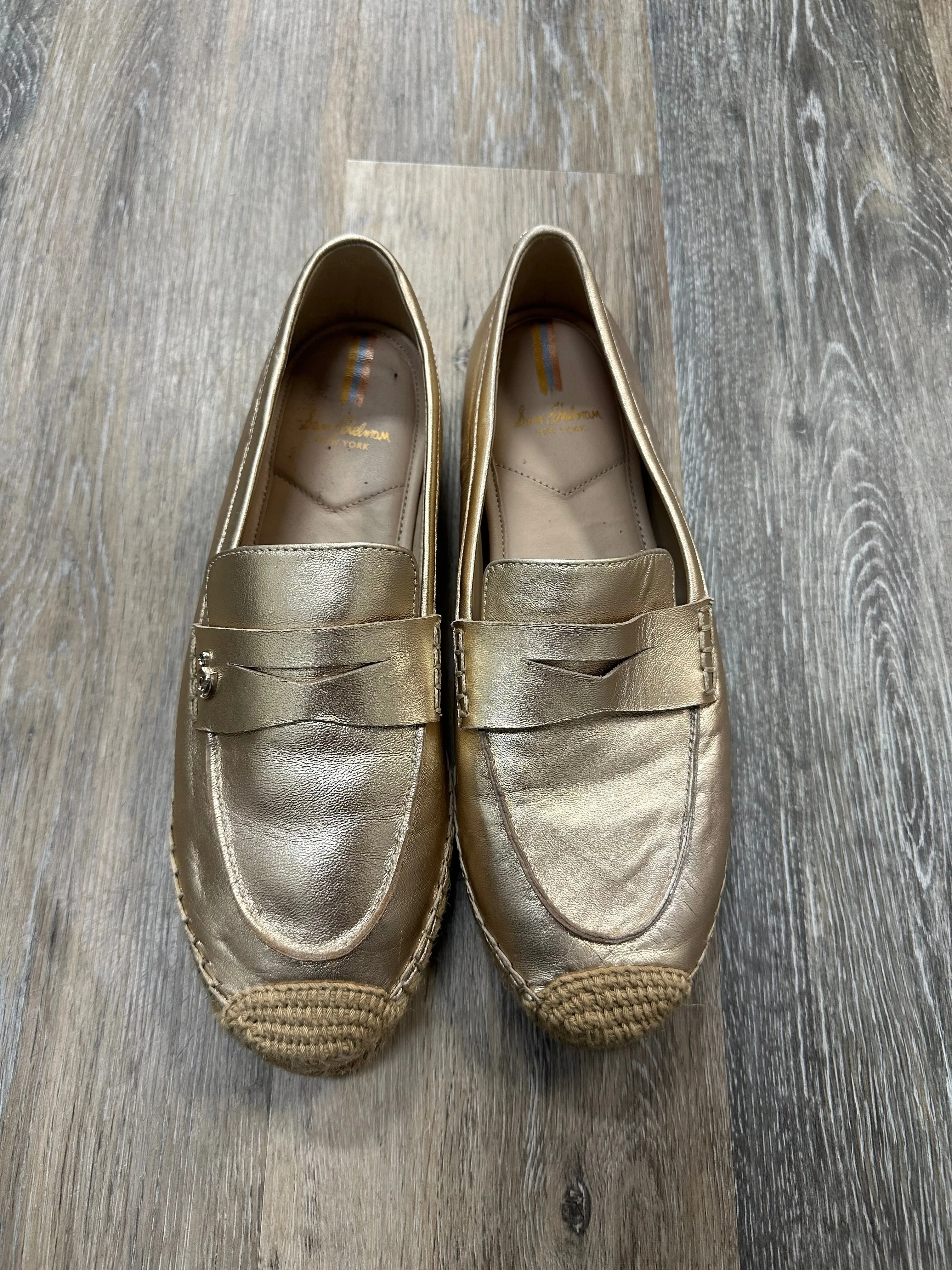 Gold Shoes Flats Sam Edelman, Size 8.5 sam edelman