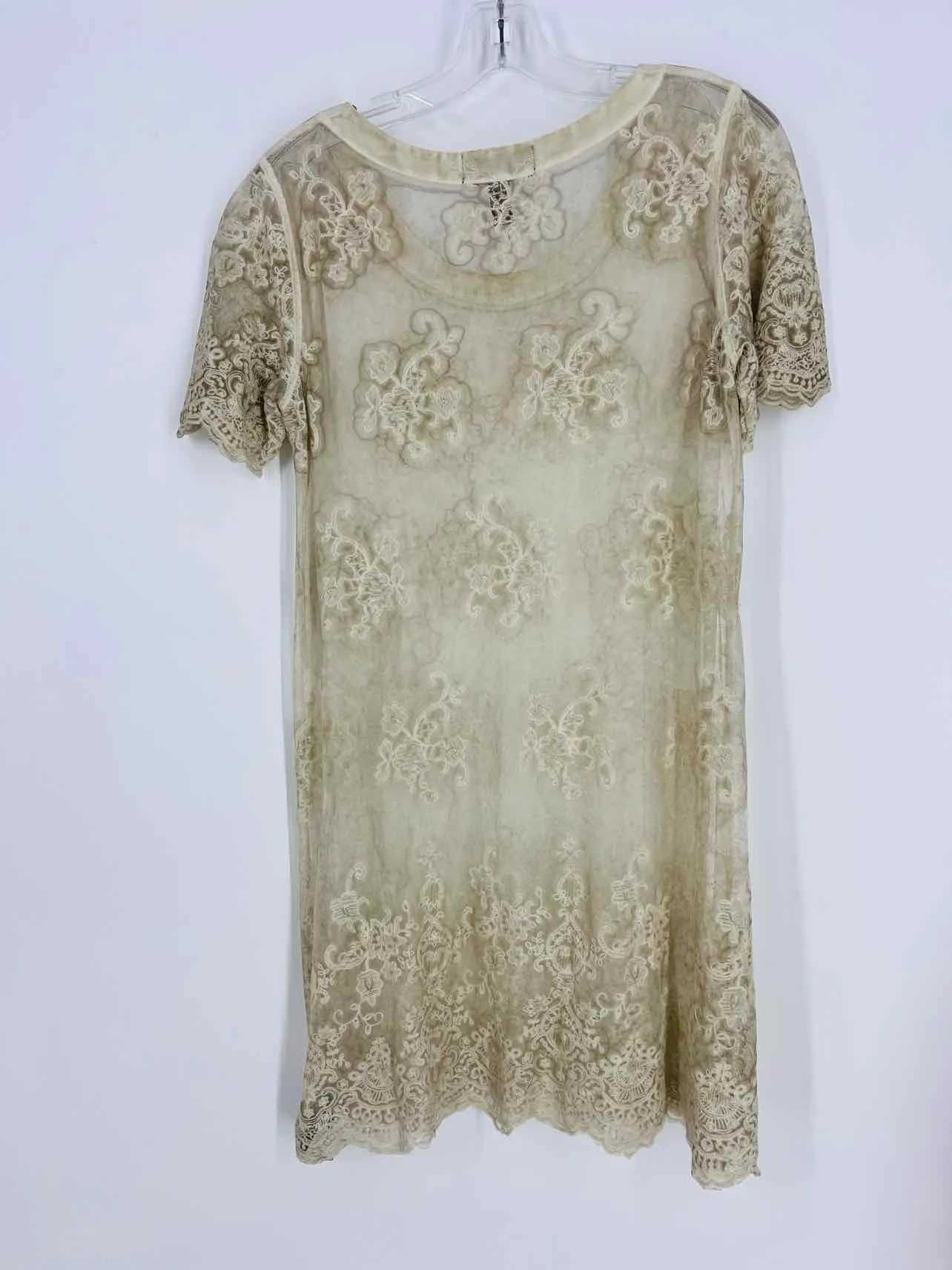 Gretty Zueger Size M Ivory Lace Embroidered Tops Tunic