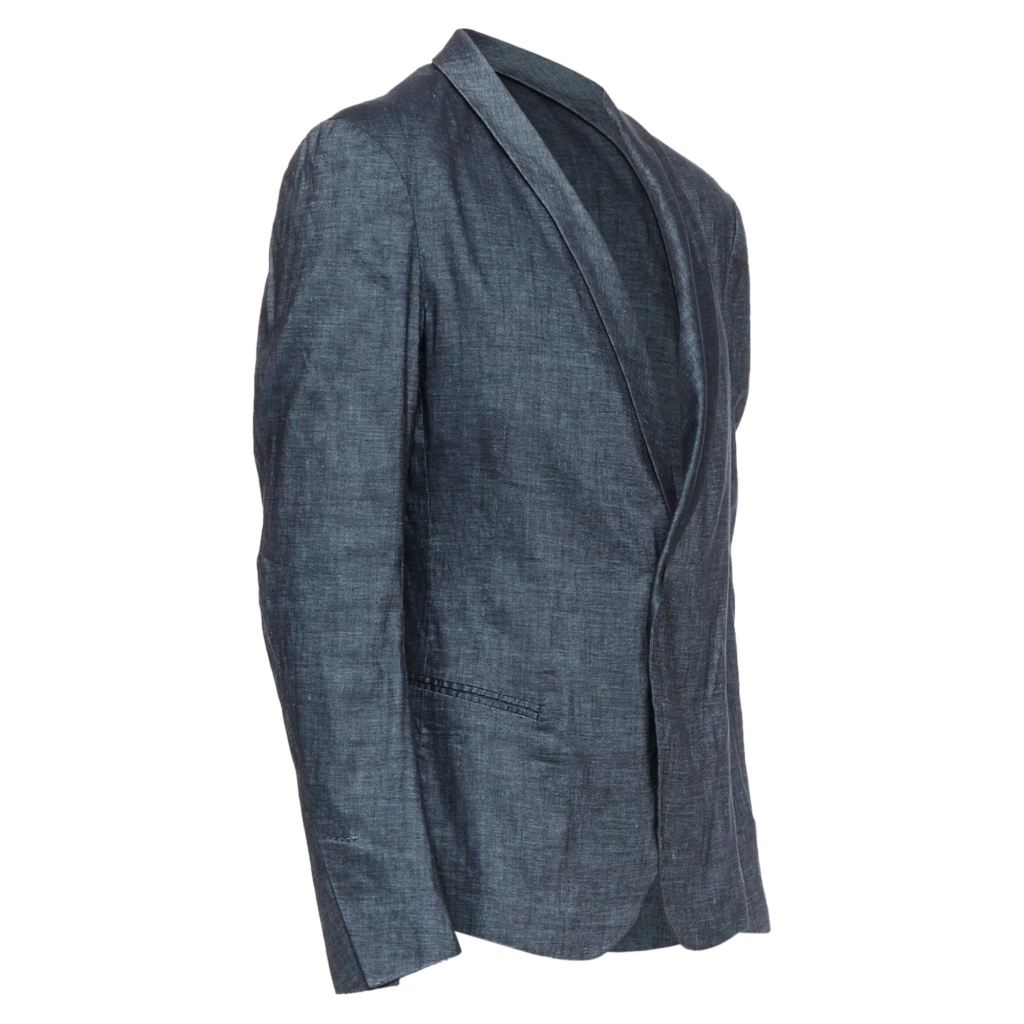 Haider Ackermann Runway Linen Cotton Shawl Blazer Jacket