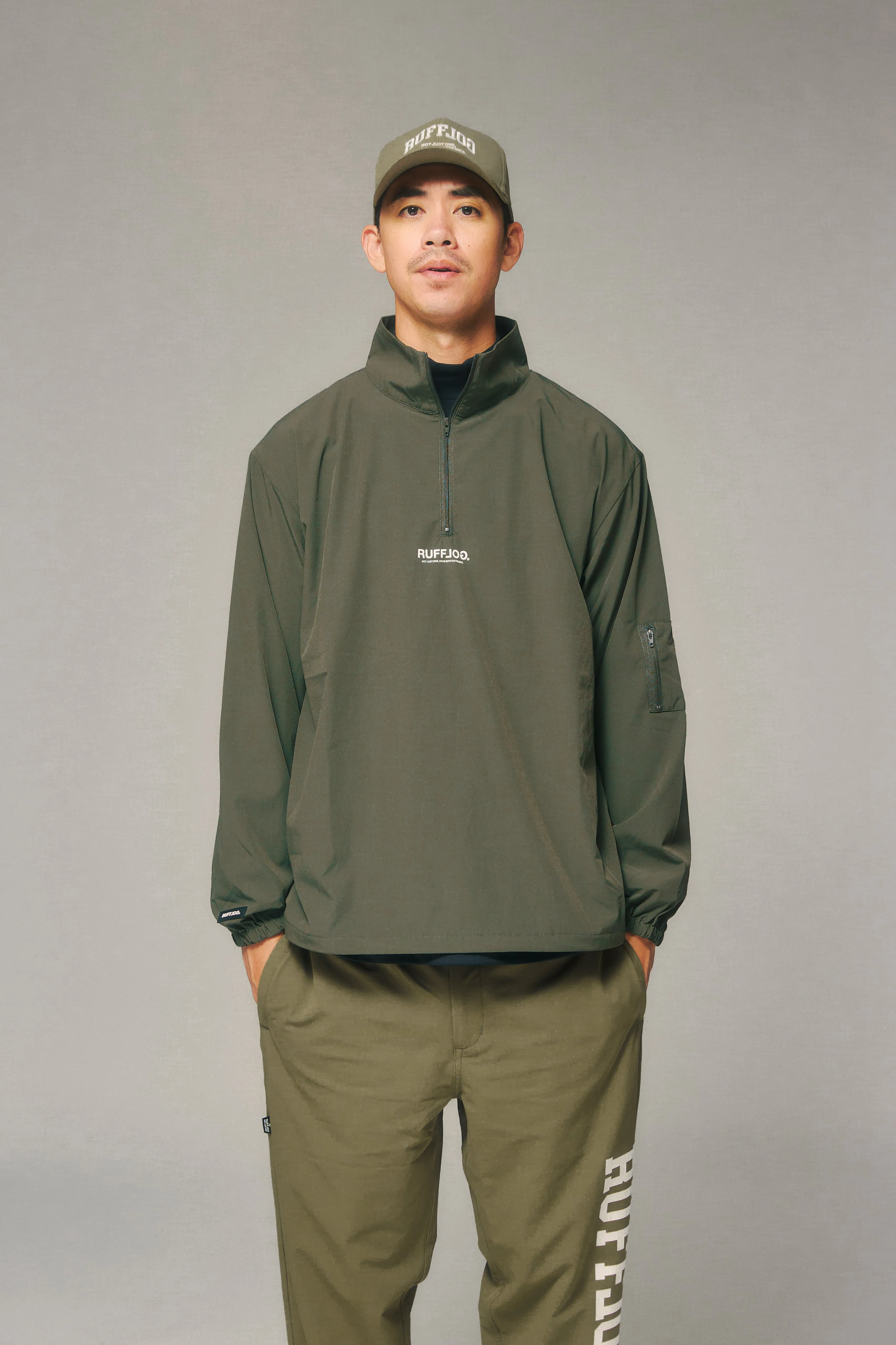 HALF ZIP PISTE KHAKI