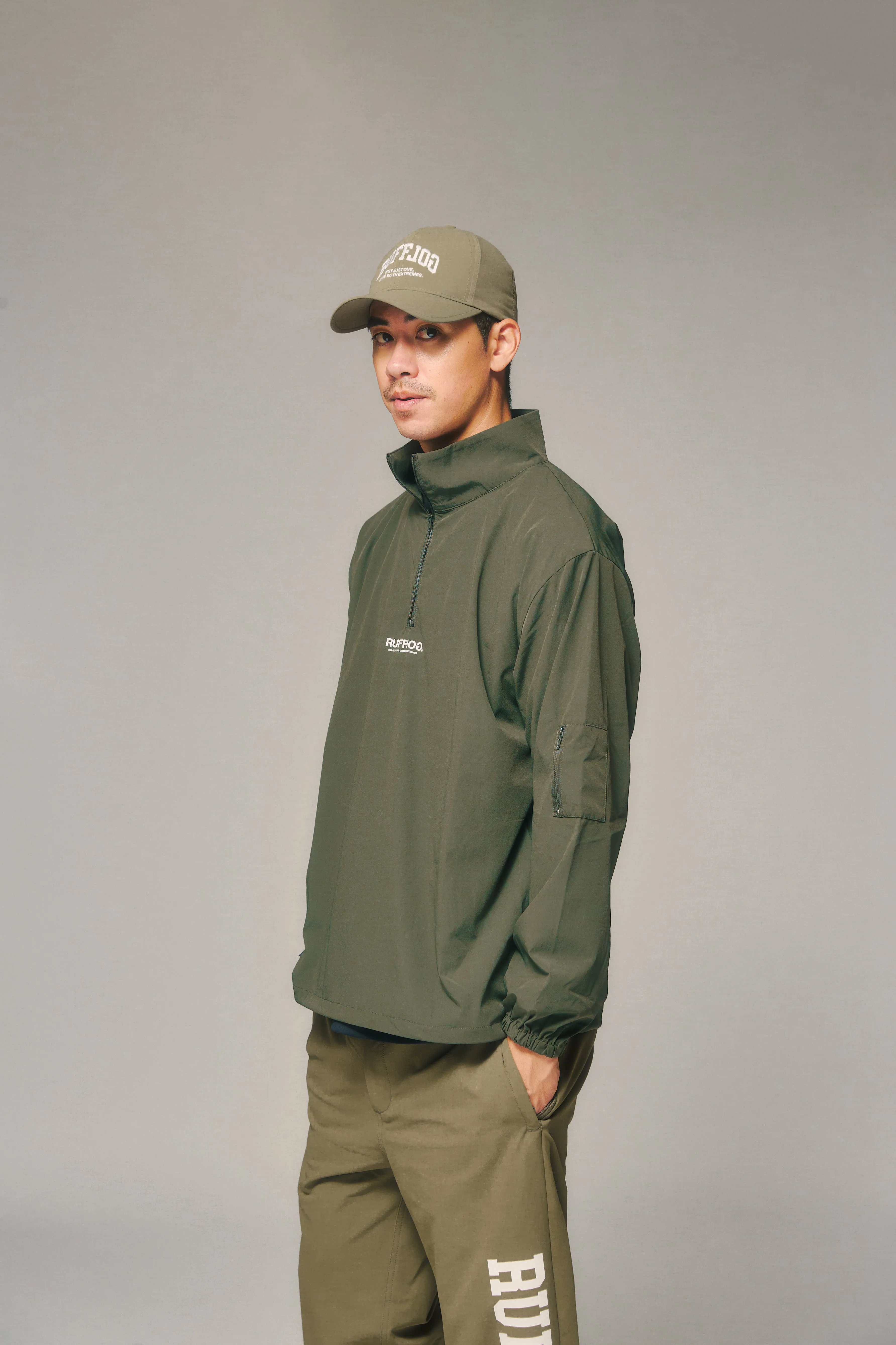 HALF ZIP PISTE KHAKI