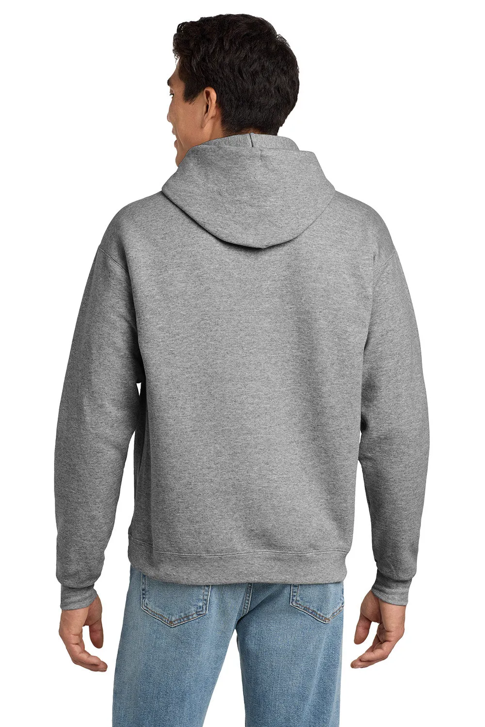 Hanes Mens EcoSmart Print Pro XP Pill Resistant Hooded Sweatshirt Hoodie w/ Pouch Pocket - Light Steel Grey