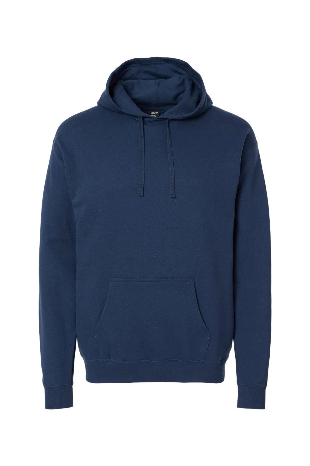 Hanes Mens Perfect Sweats Hooded Sweatshirt Hoodie w/ Pouch Pocket - Navy Blue
