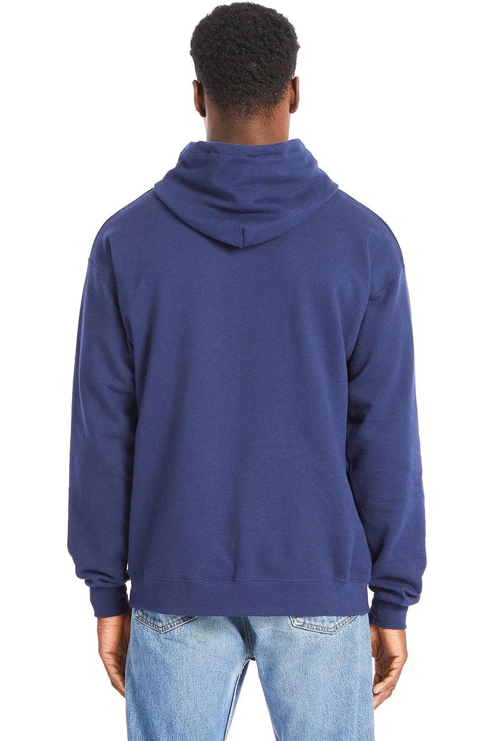 Hanes Mens Perfect Sweats Hooded Sweatshirt Hoodie w/ Pouch Pocket - Navy Blue