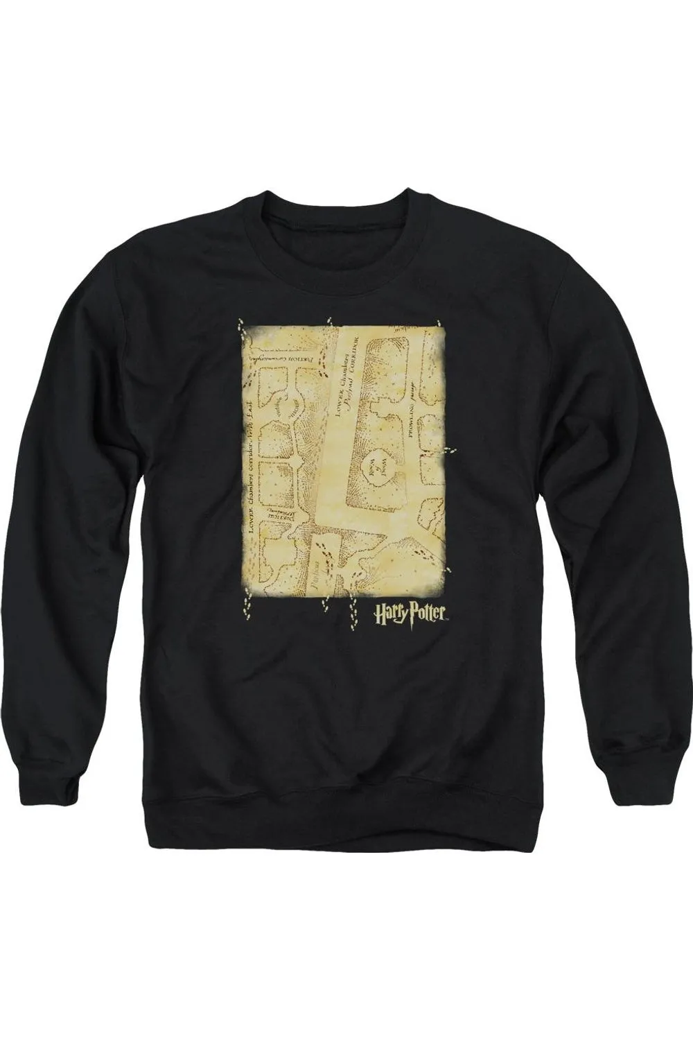 Harry Potter Marauders Map Interior Adult Crewneck Sweatshirt