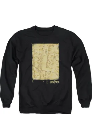 Harry Potter Marauders Map Interior Adult Crewneck Sweatshirt