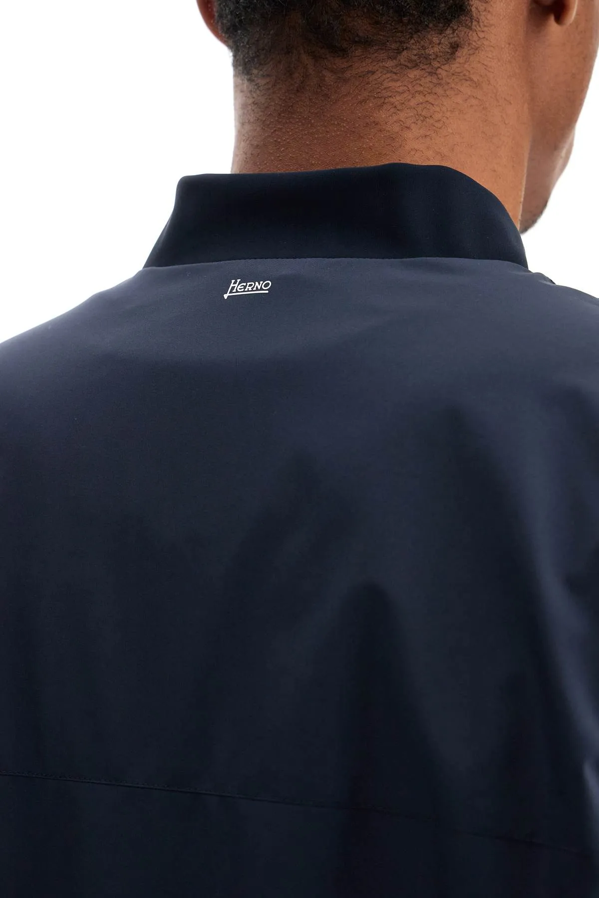 Herno Men's Bomber In Poliestere blue Scuro Con Gore Windstopper Impermeabile